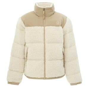 The North Face Beige and Off-White Sherpa Jacket